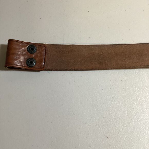 Vintage Name Jack Western Cowboy Outdoor Fish Tooled Cowhide Tan Leather 46 Belt - Picture 7 of 9